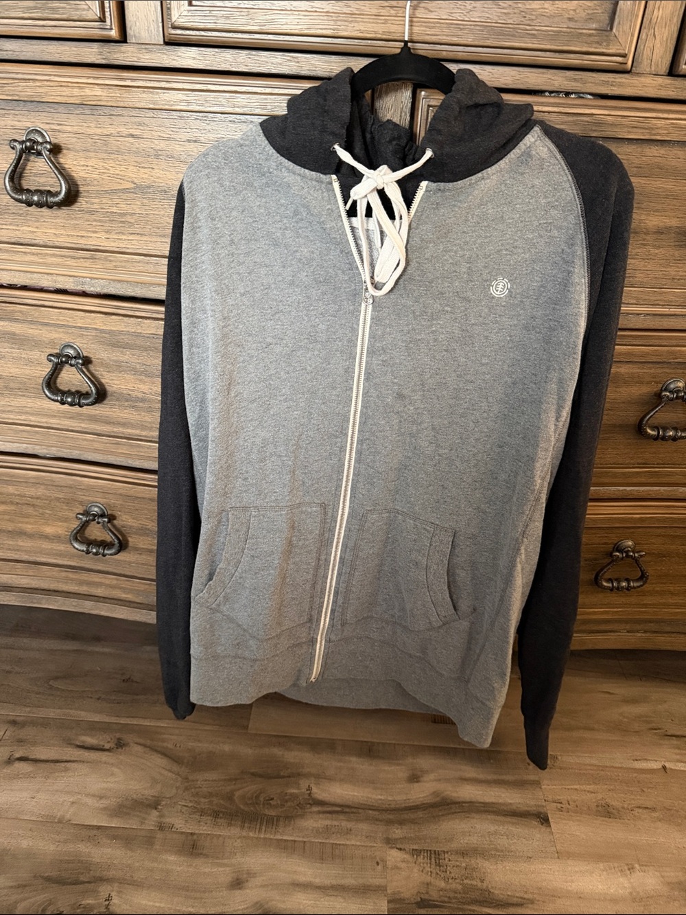 Element Men's Two‑Tone Zip Hoodie in Light Gray and Charcoal